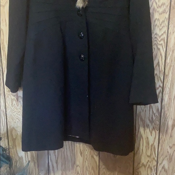 Windsor Faux Fur Black Button Down Long Formal Dress Jacket EUC Womens Small EUC - Picture 3 of 8